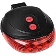 Bike Cycling 7 Flash Modes Red Lights Waterproof with 5 LED and 2 Laser Beams Bike Taillight Safety Warning Light Bicycle Rear Bicycle Light Tail Lamp