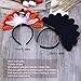 UNOMOR 2 PCS Handmade Turkey Headband for Thanksgiving Day, Turkey Trot, Family Party Costume Accessories