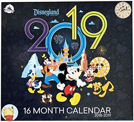Disney Parks 2018-2019 Disneyland Resort 16 Month Calendar Bonus Disney Mystery Button