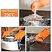 OriDecor Improved Thickened Silicone Gloves [ 1 PAIR Food Grade Heat Resistant BBQ Silicone Gloves with Non Slip Rubber for Grill Cooking Baking Barbecue Potholder, Orange Color