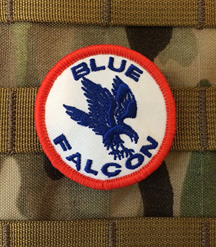 The color Blue Falcon 2" Round Us Army Military hook/loop Embroidered Merit Badge Patch