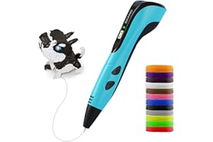 3D Pen for Kids,3D Printing Pen with 12 Color PLA Filaments(1.75mm),3D Drawing Pen with LED Display, Stencil Book, Christmas 