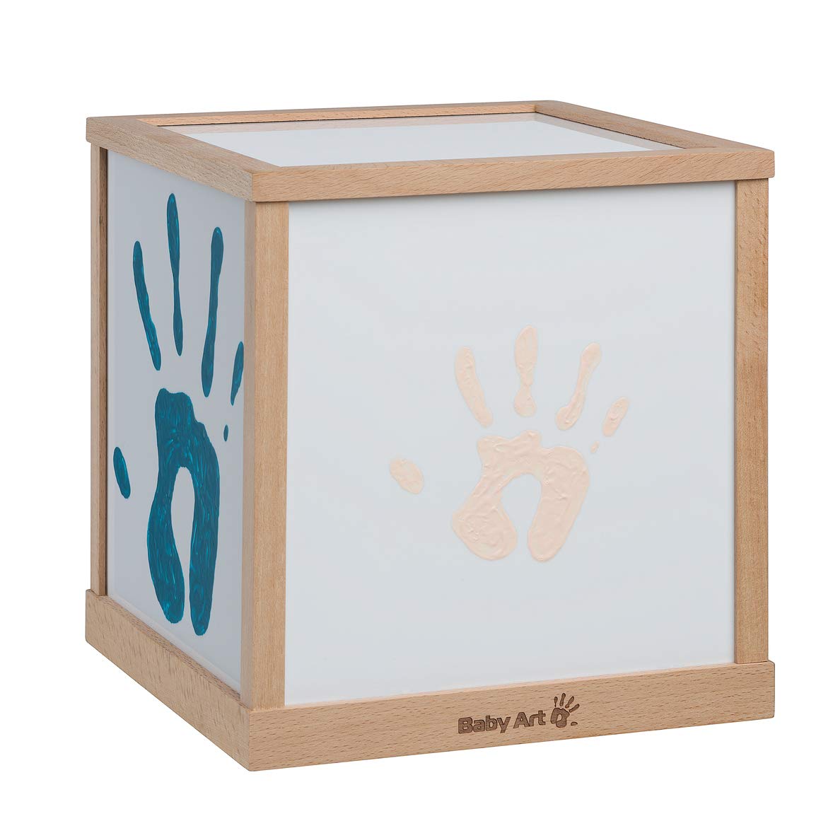 Baby Art Family Wooden Light House, Customisable lamp with The Handprint of The Whole Family, Bedroom Decoration Lantern, Children Night Light