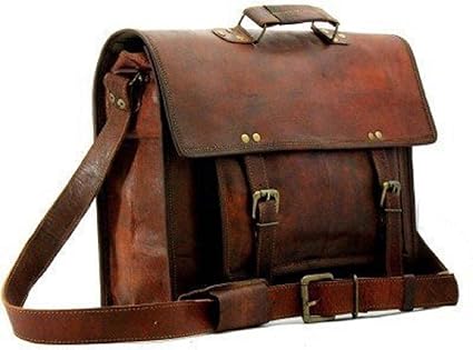 pranjals house Unisex Retro Leather Laptop Shoulder/Messenger Bag (Syrup Brown, 15.6 inch)