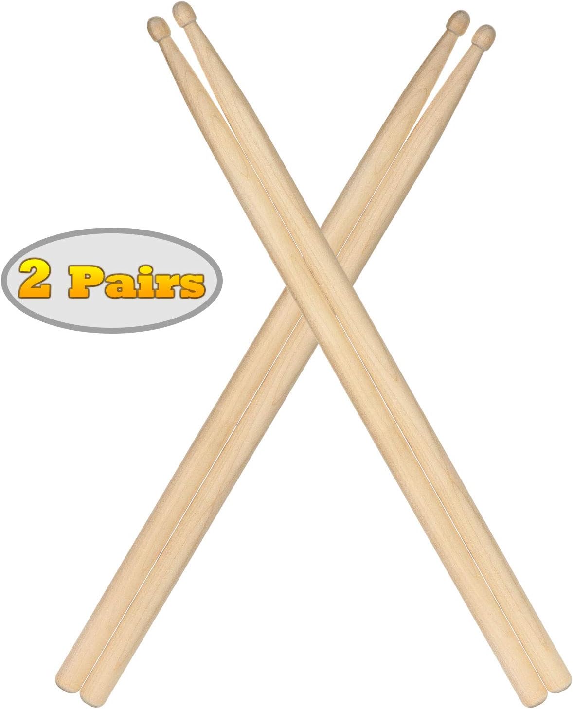 MOREYES 5A Drum Sticks Wood Tip Drumstick (Maple 2Pairs)