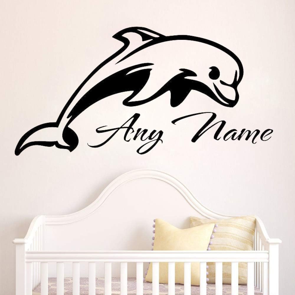 Benutzerdefinierte Name Delphin Wandtattoo Kind Kind Tier Aufkleber