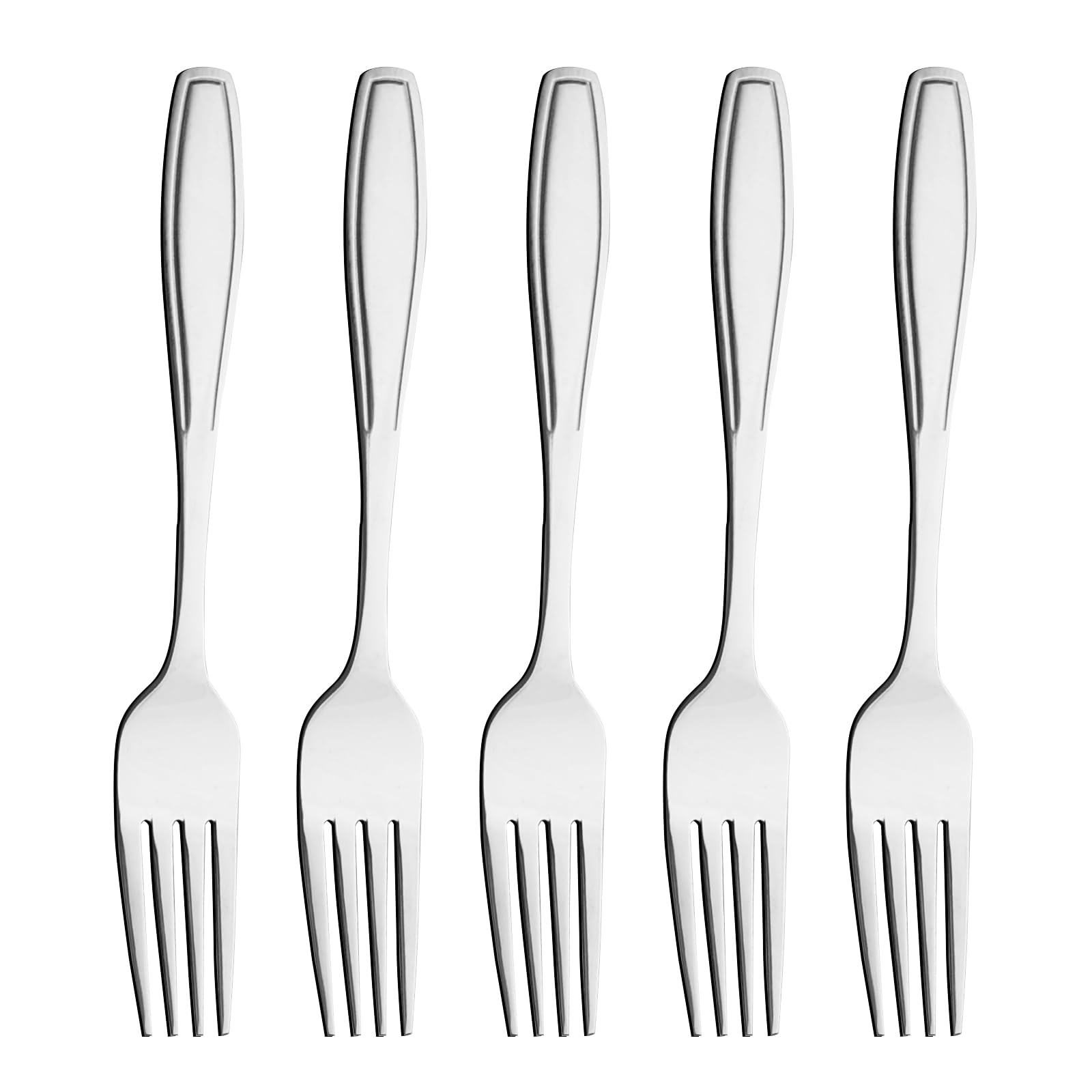 Farmoon Stainless Steel Dessert Forks, 18 cm Mirror Polishing Pastry Fork Set, 12 Pieces