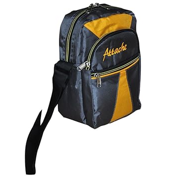 ATTACHE Unisex Polyester Grey with Yellow Slingbag