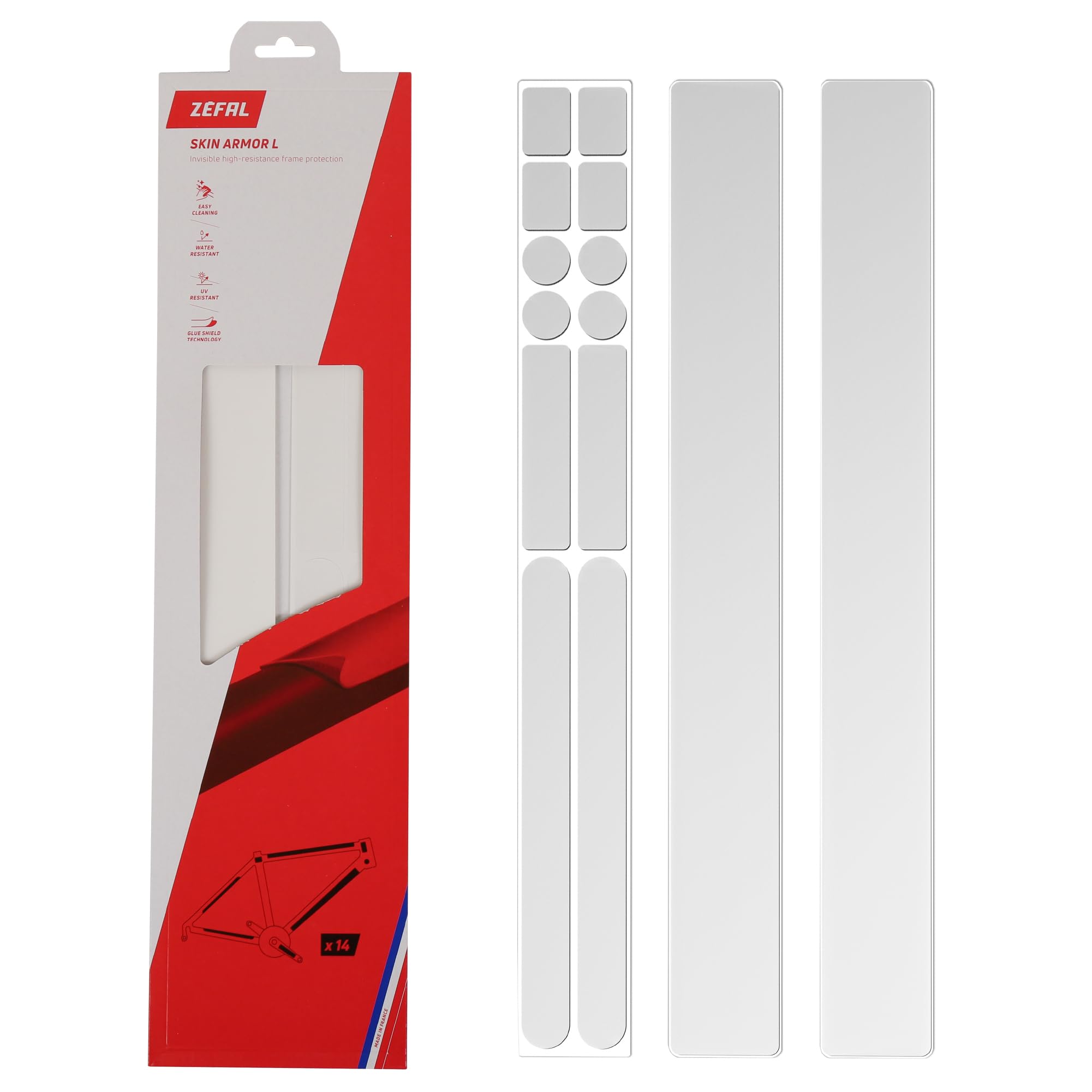 Zefal Skin Armor Bicycle Frame Protector, Matt Clear, Large