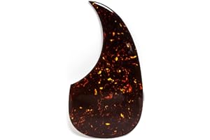 YUEMIYA Acoustic Guitar Pickguard for Martin D45, 2MM Self-Adhesive Scratch Plate Amber Flame Tortoise, Teardrop Shape, Universal Fit for 40-41 Inch Guitars Folk Guitar Replacement Parts