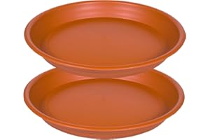 SAUCERHOME Plant Saucer 18 inch, 2 Pack 19 inch Plastic Large Flower Planter Plant Pot Saucers and Drip Tray for Indoors Outdoors, Heavy Sturdy Durable Plant Plate Water Catcher (Terra Cotta)