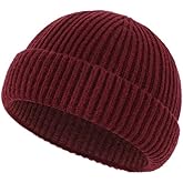Stylish Faux Wool Knit Short Cuff Fisherman Beanie for Men and Women Unisex Warm Winter Hat