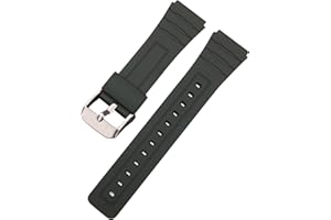 Hijiawee Replacement Band for Casio F-84/F-91W/F-94/F-105/A158/A168, Soft PU Watch Strap for Casio A158 Series