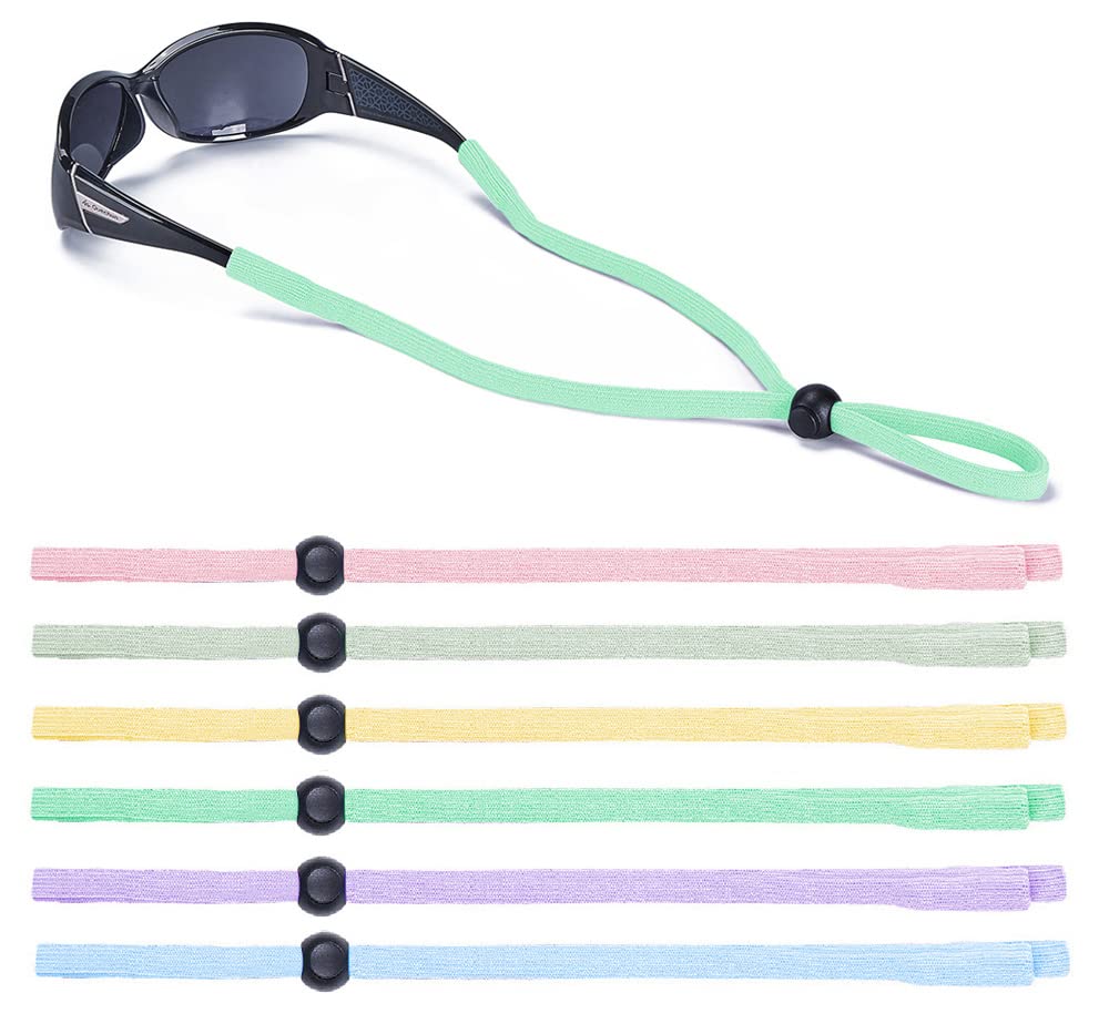 Photo 1 of SHINKODA Macaron Sunglasses Retainer Strap Sports Glasses Keeper Band to Keep Glasses on Head Outdoor Eyeglass Neck Holder Sunglasses Cord for Women - Pack of 6