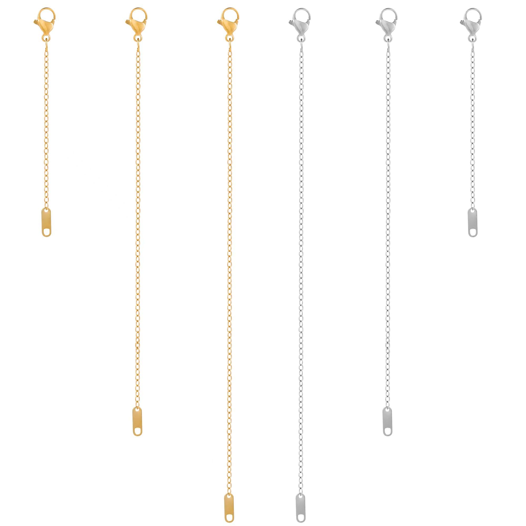 KOPOX 6 Pcs Gold and Silver Plated Necklace Extenders for Necklaces, 2