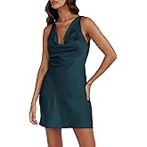 Summer Women Satin Backless Cowl Neck Mini Dress Silk Sleeveless Sexy Short Cocktail Party Dresses for Women 2026