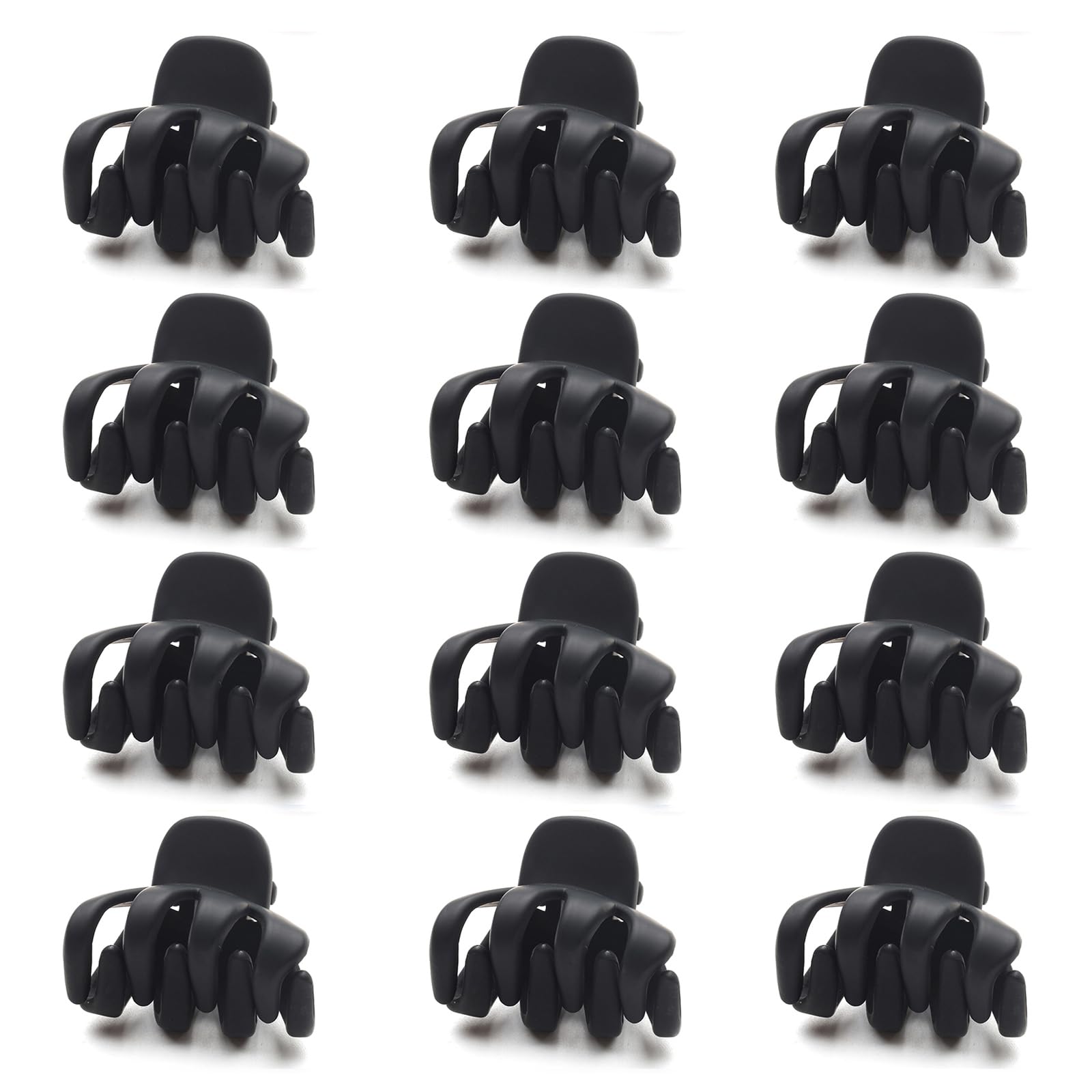 Photo 1 of Cobahom 12 Pack Small Hair Claw Clips 1.2 Inch Matte for Thin Hair No-Slip Mini Styling Accessories for Women and Girls (Matte Black)