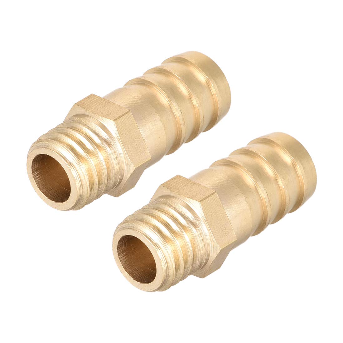sourcing map Brass Fitting Connector Metric M12-1.75 Male to Barb Fit Hose ID 12mm 2pcs