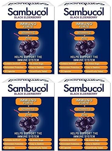 (4 PACK) - Sambucol - Sambucol Immuno Forte Capsules | 30's | 4 PACK BUNDLE by SAMBUCOL Black Elderberry Liqu