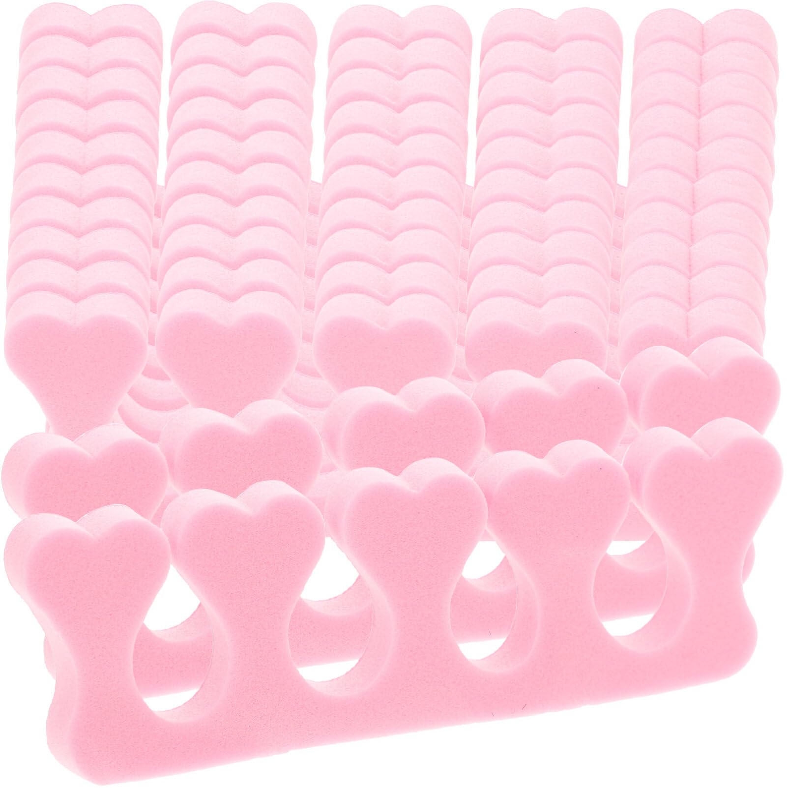 PACKOVE 40Pcs Pink Eva Foam Finger Separators and Toe Separators for Manicure and Pedicure Nail Art Tools Protect Nail Polish and Provide Easy Access