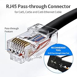 XANHAM 50 Pack Cat 6 Pass Through RJ45 Connector