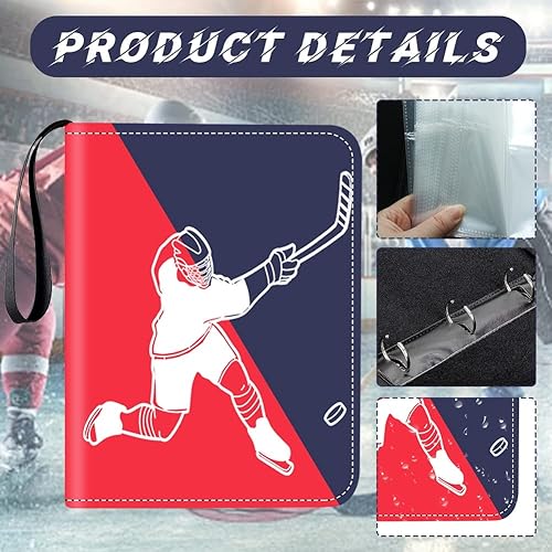 4 Pocket Hockey Cards Binder,Premium Zippered Trading Card Binder,400  Double Sided Pocket PU Collection Binder,Water Resistant, 3 Ring Collector  Album,Card Folder for Hockey Sport Cards Display in Kenya | Whizz Albums