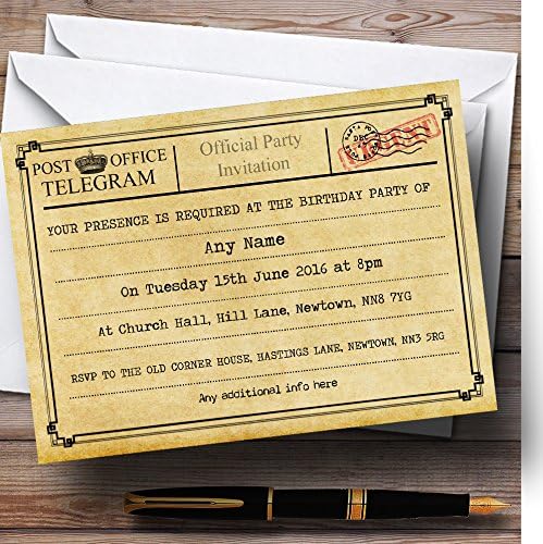 電報typewrittenヴィンテージpersonalized誕生日パーティー招待状 0 Invitations 電報typewrittenヴィンテージpersonalized誕生日パーティー招待状 0 Invitations