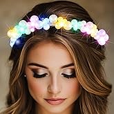 BARTOSI Light Up Pearl Headband Glow Headpiece LED Hair Accessories for Women and Girls