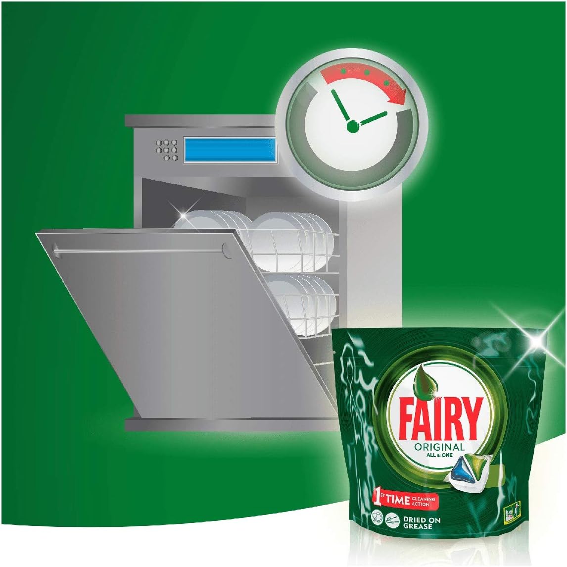 Fairy Original All-in-One Dishwasher Caps, Pack of 31 - Image 3