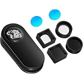 Feuvois Pool Chalk Holder Round Square, Portable Magnetic Chalk Holder Billiards, Pool Cue Chalk Holder with Fixed Clip, Silent Billiard Chalk Holder Case for Snooker Accessories, Black