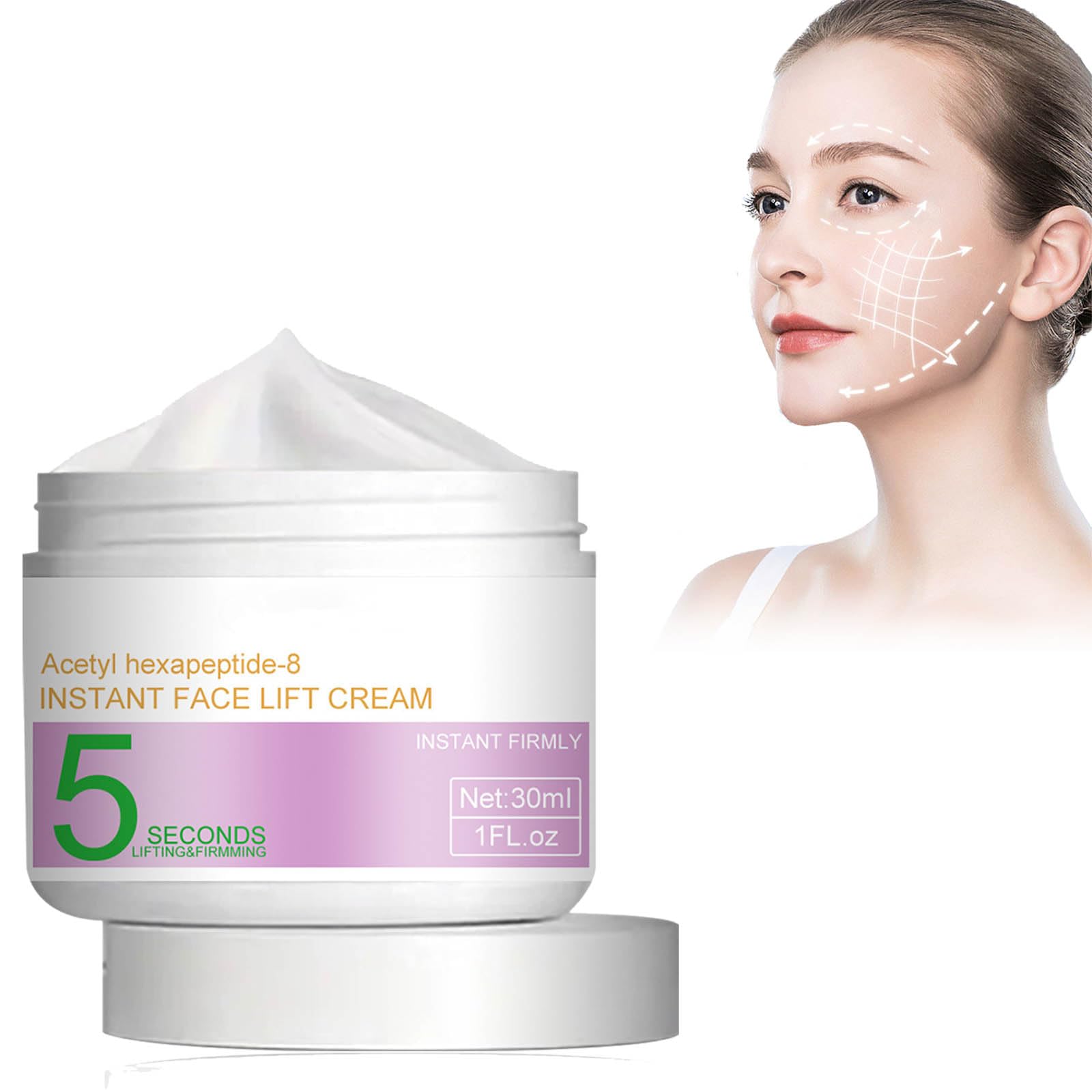 Instant Face Lift Cream, firming face shaping cream, moisturizing cream, anti-aging facial care, light and nourishing facial care for firm contours, resilience and elasticity