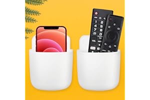 2 Pack 2022 Upgrades TV Remote Holder Wall Mount/Ceiling Fan Remote Control Wall Holder/Pen Holder, Cell Phone Holder with Ad
