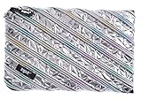 ZIPIT Metallic Big Pencil Case/Cosmetic Makeup Bag, Silver-Rainbow