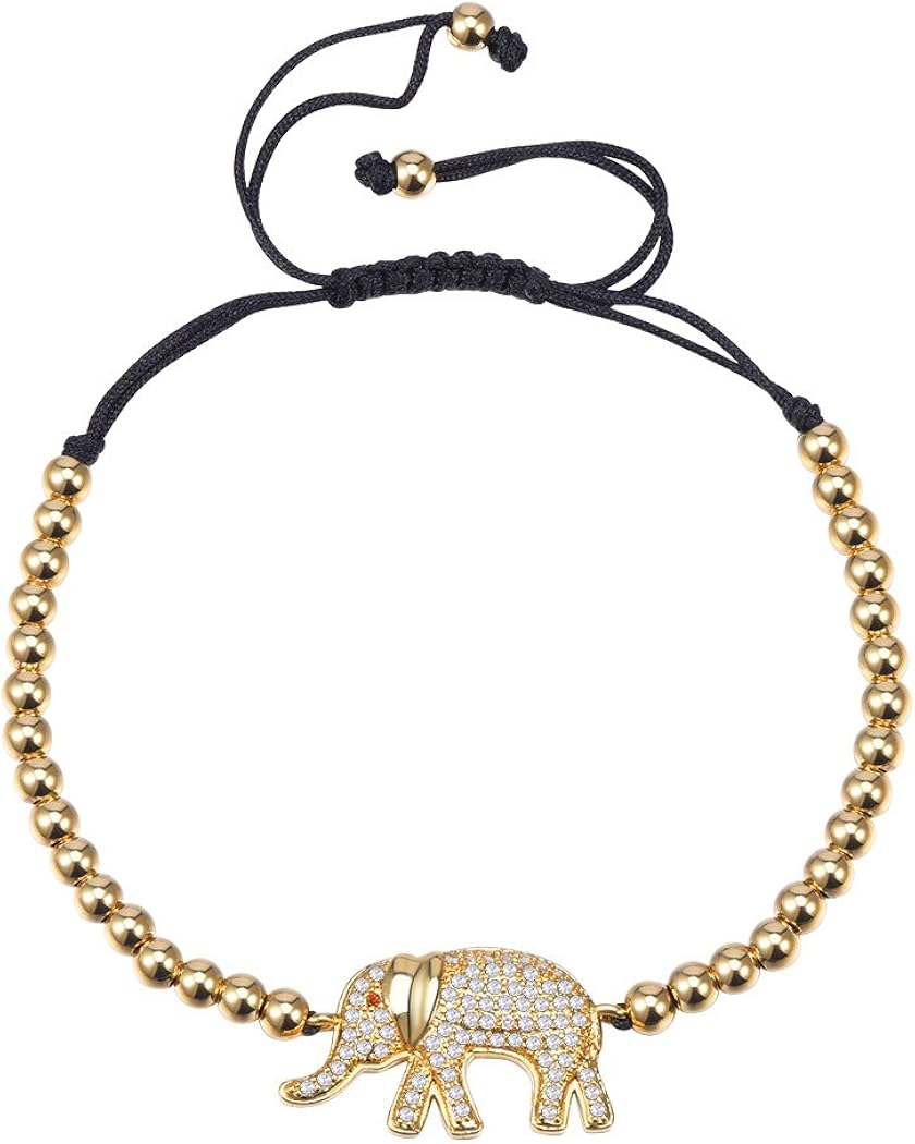 Suplight 象 ブレスレット レディース 人気 メンズ ゴールド ビーズ フリー おしゃれ ワックス エレファント アクセサリー ブレスレット 通販 Amazon