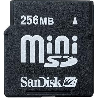 256mb sandisk sdsdm-256-a10m minisd secure digital memory card (619659020934)