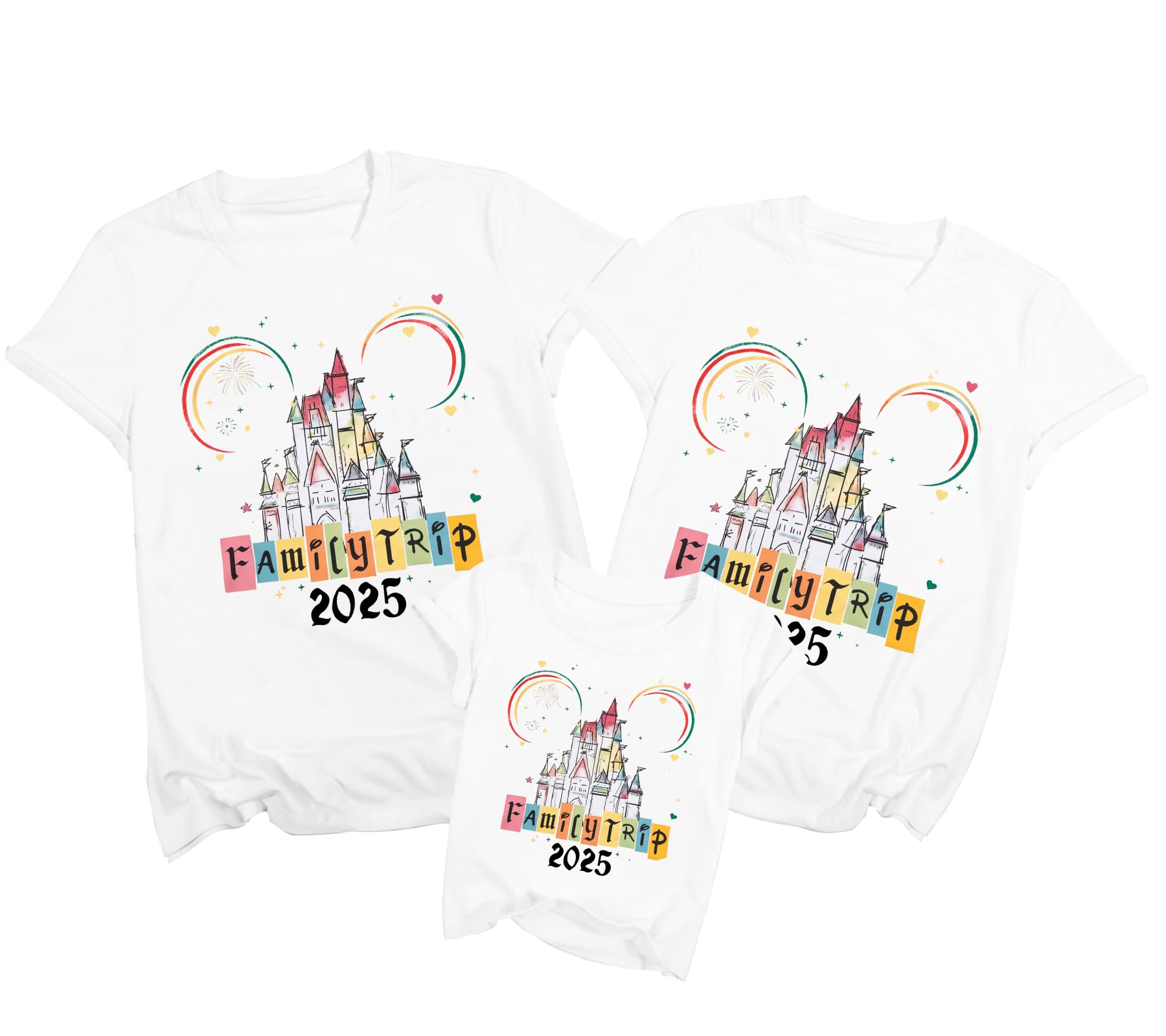 Photo 1 of Magical Family Shirts Matching 2025 Vacation Family Matching Outfits Mom and Mini Cute Summer Trip Clothes White