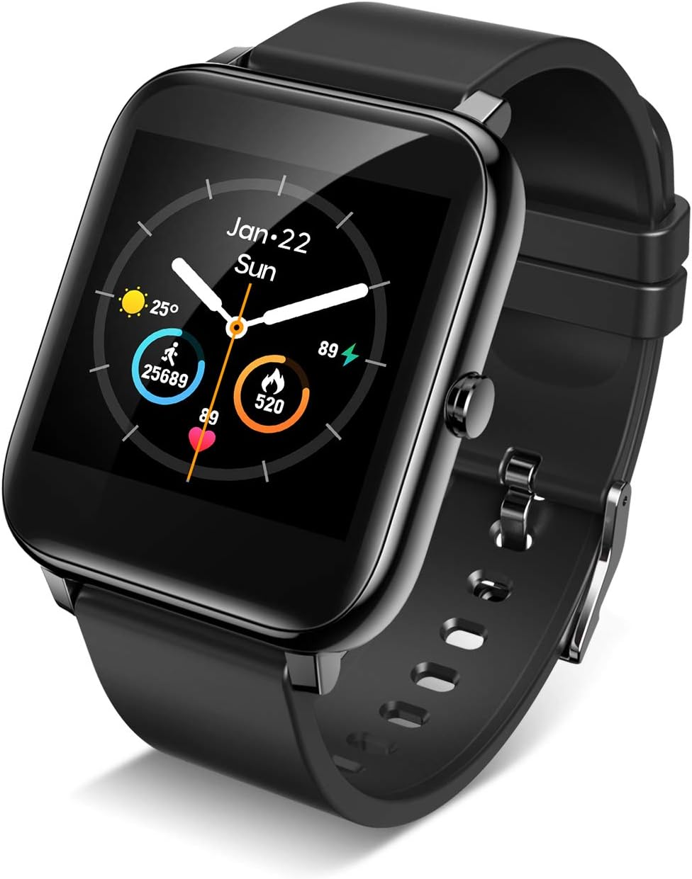 SUNGYIN 【2021最新】スマートウォッチ smart watch 1.4インチ 全画面タッチスクリーン 電話着信通知 アプリ通知 懐中電灯機能 多運動モード 音楽/カメラ制御 睡眠モニター 天気予報 タイマー 目覚まし時計 IP67防水 180mAh大容量 IPHONE/Android対応 TELEC認証済 日本語説明書付 1年保証