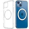 VEGO for iPhone 13 & iPhone 14 Case, with Built-in Magnets, Crystal Clear Hard PC Back + Soft TPU Frame Slim Cover - Clear