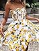 Murimia Womens Summer Strapless Ruffle Backless Floral Beach Mini Dress
