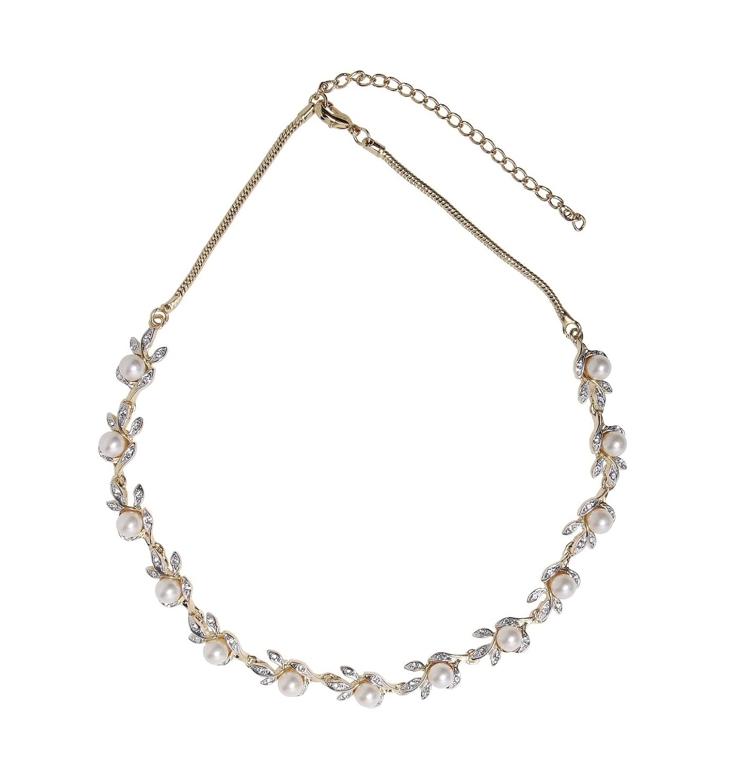 sempre of london white pearl sleek neckalce set for women