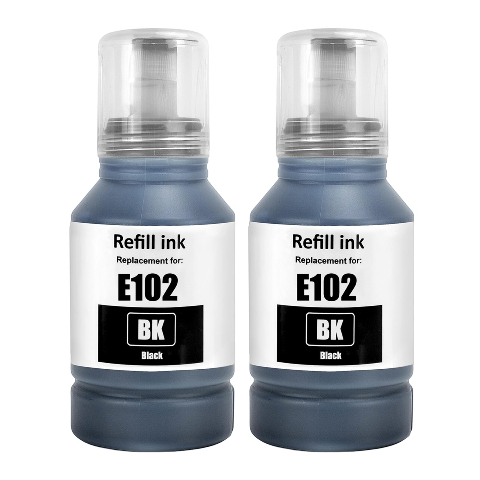 LAIPENG 102 Ink Compatible with Epson 102 Ink Refill Bottles for Ecotank ET-2700 ET-2750 ET-2751 ET-2756 ET-2850 ET-2851 ET-2856 ET-3700 ET-3750 ET-3850 ET-4750 ET-4850 ET-4856 ET-15000 (2 Black)