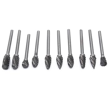 Niupika Set Aus 10 Drehfräsern Aus Wolframcarbid Mit 3 Mm Schaft