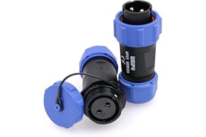 Eonvic Weipu SP21 2-12 Pin Male Waterproof Connector Plug Female Socket IP68 in Line Cable Connector Industrial Circular Solar Electrical Connector (2Pin)