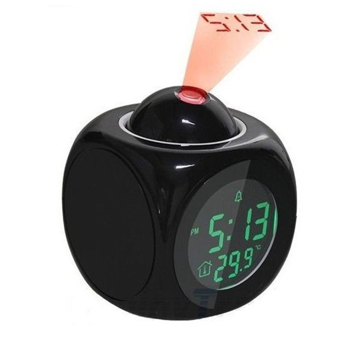 ashdown Projection Digital Alarm Clock LCD Voice Talking Table Clock With Temperature Display ,Black