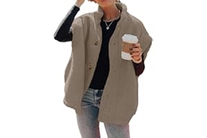 Hongqizo Womens Fuzzy Fleece Vest Casual Oversized Warm Button Down Sherpa Vest Jacket with Pockets