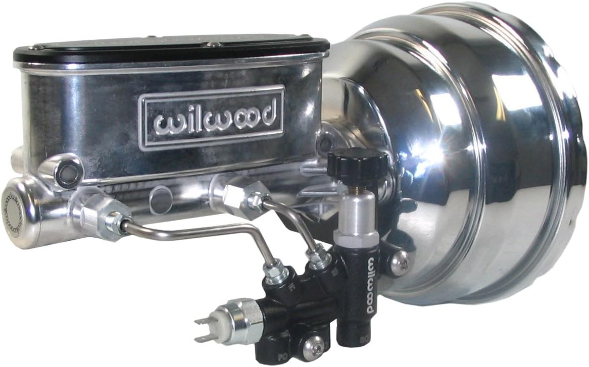 NEW CHROME POWER BRAKE BOOSTER & POLISHED WILWOOD MASTER CYLINDER SET