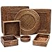 Caspari Rattan Guest Towel Napkin Holder in Dark Natural Brown, 1 Each