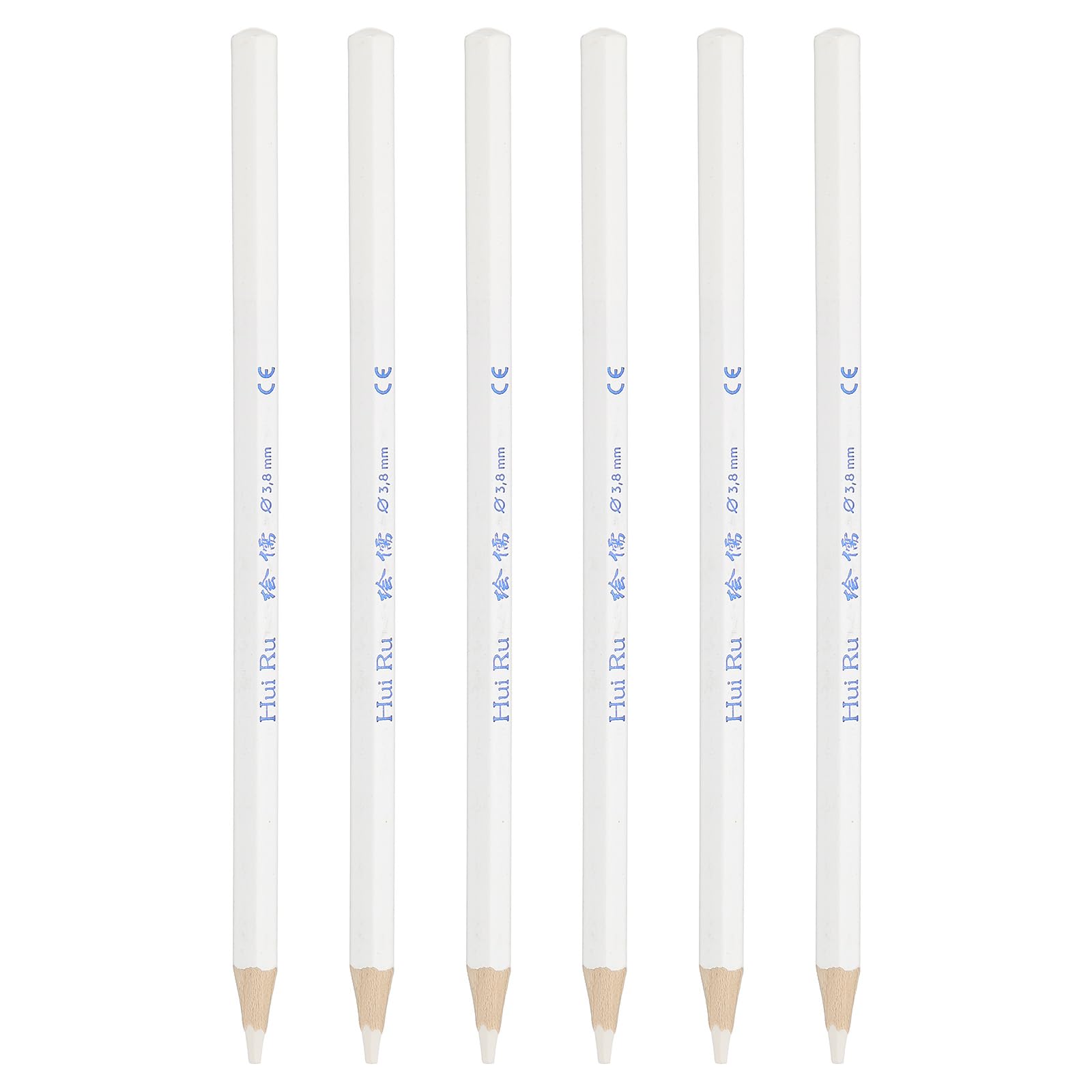 PATIKIL White Colored Pencils Set,6 Pcs Oil Color Pencils Wooden Coloring Drawing Pencil for Artists Art Painting Sketching