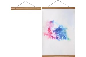 MEDOG Magnetic Poster Hanger Frame, 12x18 12x16 12x20 12x24 12x36 Wood Magnet Poster Frame Hanger,12" Wide Hanging Kit, Teak,1 Pack