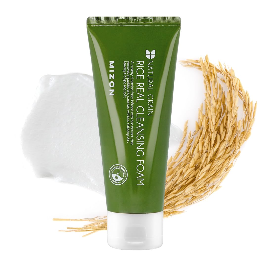 [MIZON] REAL RICE CLEANSING FOAM (150ml) Korean Skincare - Gentle Exfoliating - Hydrating & Pore-Cleansing - Skin vitality & radiance - Recommended for oily skin